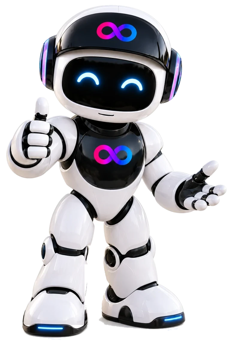 Looguy, o mascote da LOOG-AY, fazendo joinha